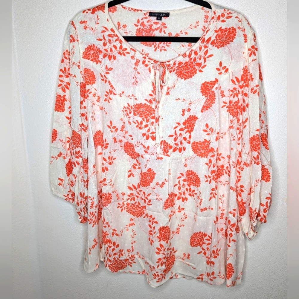 Papermoon Plus Size 1X Women's 3/4 sleeve top